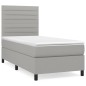 vidaXL Giroletto a Molle con Materasso Grigio Chiaro 90x200 cm Tessuto