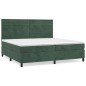 vidaXL Giroletto a Molle con Materasso Verde Scuro 200x200 cm Velluto