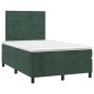 vidaXL Giroletto a Molle con Materasso Verde Scuro 120x200 cm Velluto