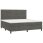 vidaXL Giroletto a Molle con Materasso Grigio Scuro 200x200 cm Velluto