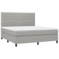 vidaXL Giroletto a Molle con Materasso Grigio Chiaro180x200 cm Tessuto