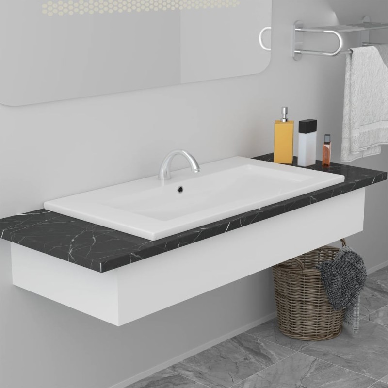 Lavabo da Incasso 91x39,5x18,5 cm in Ceramica Bianco Lavabo da Incasso 91x39,5x18,5 cm in Ceramica Bianco