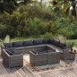 Set Divani da Giardino 12 pz con Cuscini in Polyrattan Grigio