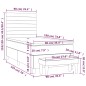 Giroletto a Molle con Materasso Grigio Chiaro 90x190 cm Tessuto