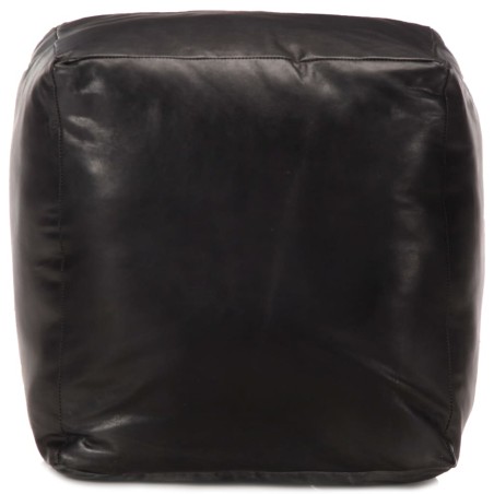 Pouf Nero 40x40x40 cm in Vera Pelle di Capra