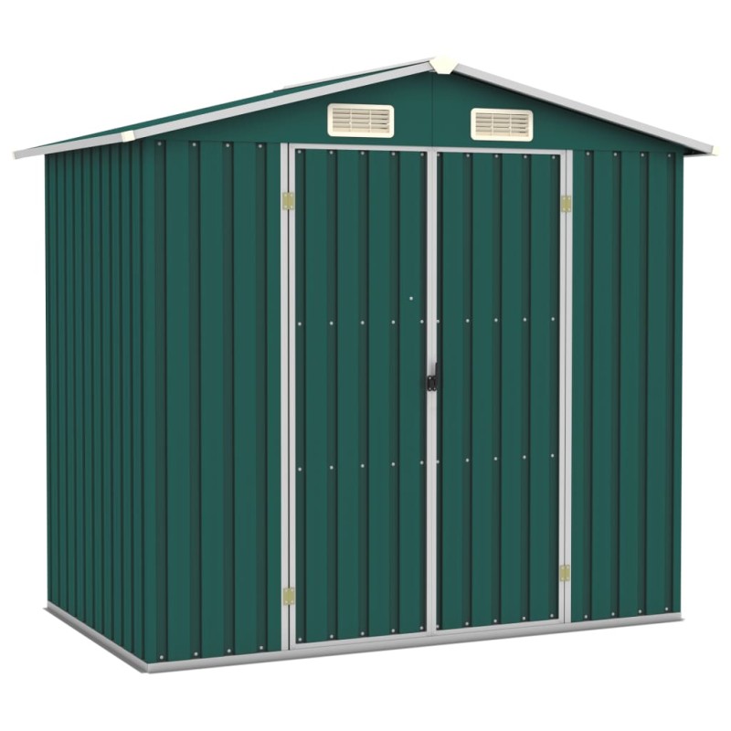 Capanno da Giardino Verde 205x129x183 cm in Acciaio Zincato Capanno da Giardino Verde 205x129x183 cm in Acciaio Zincato