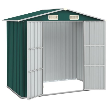 Capanno da Giardino Verde 205x129x183 cm in Acciaio Zincato