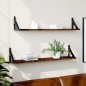 Mensole Parete 2pz Rovere Fumo 80x15x15,5 cm Legno Multistrato