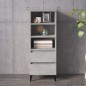 Credenza Grigio Cemento 40x36x110 cm in Legno Multistrato Credenza Grigio Cemento 40x36x110 cm in Legno Multistrato
