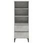 Credenza Grigio Cemento 40x36x110 cm in Legno Multistrato Credenza Grigio Cemento 40x36x110 cm in Legno Multistrato