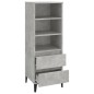 Credenza Grigio Cemento 40x36x110 cm in Legno Multistrato Credenza Grigio Cemento 40x36x110 cm in Legno Multistrato