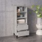 Credenza Grigio Cemento 40x36x110 cm in Legno Multistrato Credenza Grigio Cemento 40x36x110 cm in Legno Multistrato