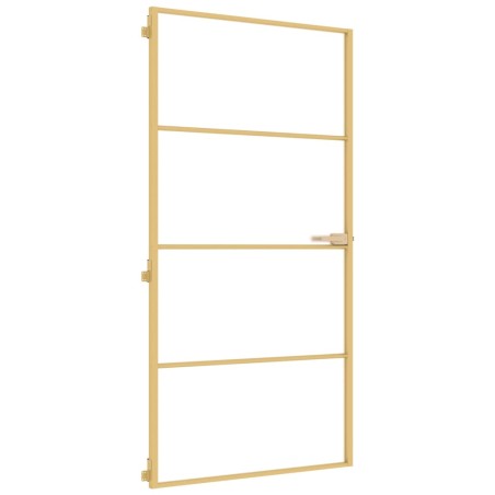 vidaXL Porta Interni Sottile Oro 102,5x201,5 Vetro Temperato Alluminio