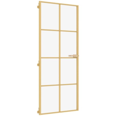 Porta Interni Sottile Oro 83x201,5cm Vetro Temperato Alluminio