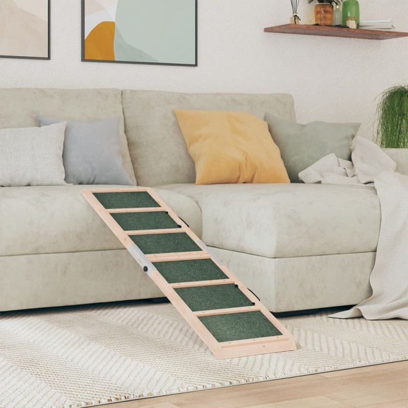 vidaXL Rampa per Cani Grigia 120x30 cm in Legno Massello di Abete vidaXL Rampa per Cani Grigia 120x30 cm in Legno Massello di Abete