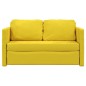 Divano Letto da Terra 2 in 1 Giallo Scuro 122x204x55 cm Velluto Divano Letto da Terra 2 in 1 Giallo Scuro 122x204x55 cm Velluto