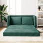 Divano Letto da Terra 2 in 1 Verde Scuro 122x204x55 cm Velluto Divano Letto da Terra 2 in 1 Verde Scuro 122x204x55 cm Velluto