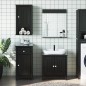 Set Mobili da Bagno 3 pz BERG Nero in Legno Massello di Pino Set Mobili da Bagno 3 pz BERG Nero in Legno Massello di Pino