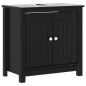 Set Mobili da Bagno 3 pz BERG Nero in Legno Massello di Pino Set Mobili da Bagno 3 pz BERG Nero in Legno Massello di Pino