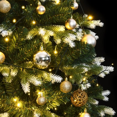 Albero Natale Incernierato con 300 LED e Palline 180 cm