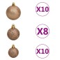 Albero Natale Incernierato con 300 LED e Palline 180 cm Albero Natale Incernierato con 300 LED e Palline 180 cm