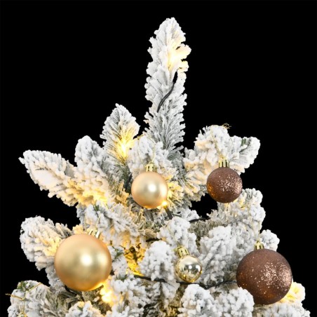 vidaXL Albero Natale Incernierato con 300 LED e Palline 180 cm