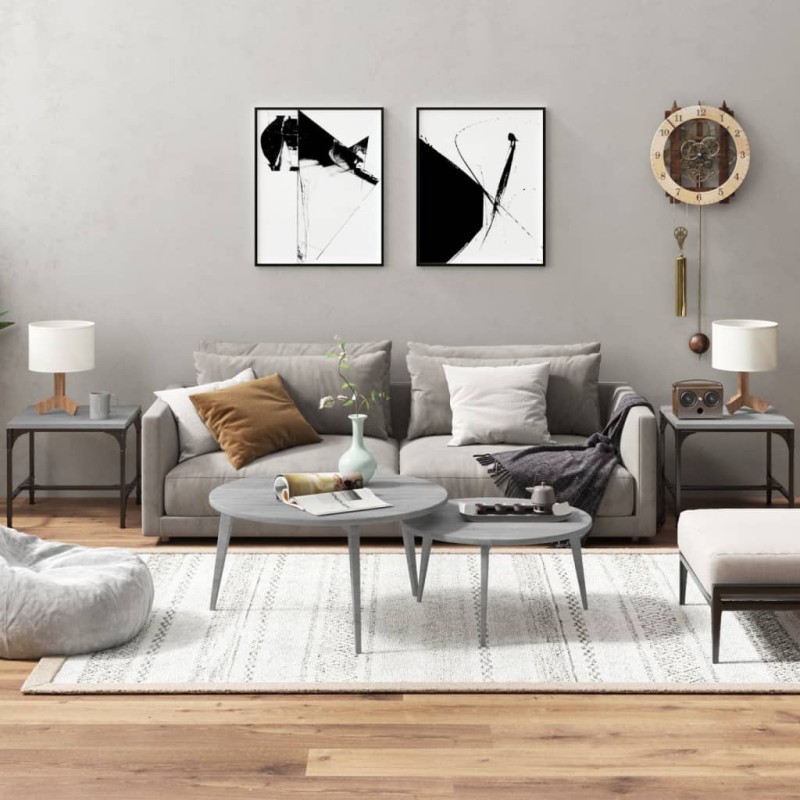 Tavolini 2pz grigio sonoma 40x40x35 cm in Legno Multistrato Tavolini 2pz grigio sonoma 40x40x35 cm in Legno Multistrato