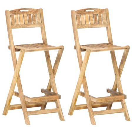 Sedie da Bar Pieghevoli 2 pz in Legno Massello di Mango