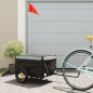 Rimorchio da Bici da Carico Nero e Grigio 30 kg in Ferro Rimorchio da Bici da Carico Nero e Grigio 30 kg in Ferro