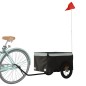 Rimorchio da Bici da Carico Nero e Grigio 30 kg in Ferro Rimorchio da Bici da Carico Nero e Grigio 30 kg in Ferro
