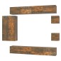 Set Mobili Porta TV 8 pz Rovere Fumo in Legno Multistrato Set Mobili Porta TV 8 pz Rovere Fumo in Legno Multistrato