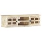 Mobile Porta TV Bianco 130x30x36 cm in Legno Massello di Mango Mobile Porta TV Bianco 130x30x36 cm in Legno Massello di Mango