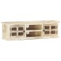 Mobile Porta TV Bianco 130x30x36 cm in Legno Massello di Mango Mobile Porta TV Bianco 130x30x36 cm in Legno Massello di Mango