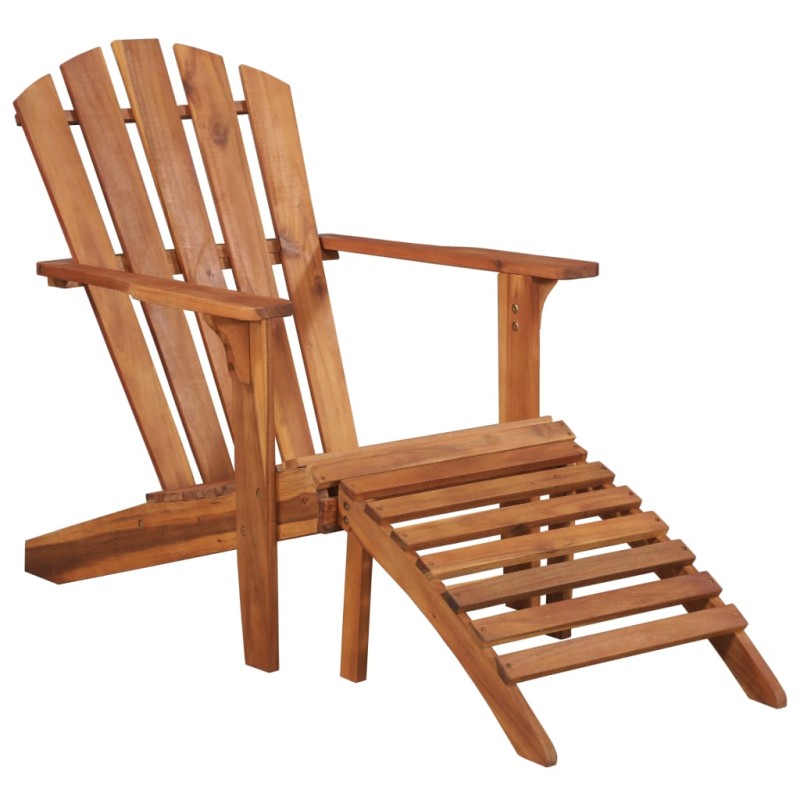 Sedia da Giardino Adirondack con Poggiapiedi Massello di Acacia Sedia da Giardino Adirondack con Poggiapiedi Massello di Acacia