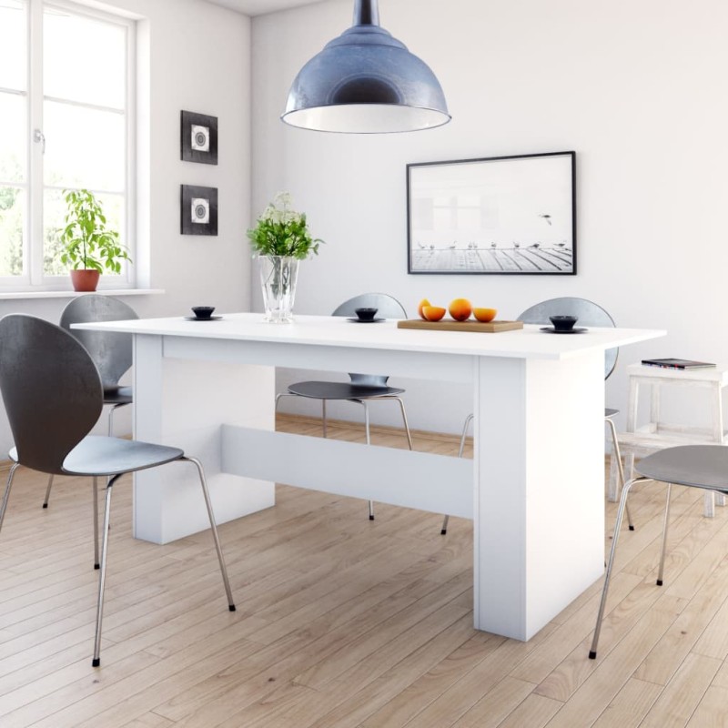 Tavolo da Pranzo Bianco 180x90x76 cm in Legno Multistrato Tavolo da Pranzo Bianco 180x90x76 cm in Legno Multistrato