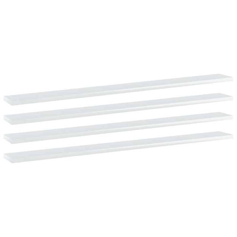 Ripiani per Libreria 4pz Bianco Lucido 100x10x1,5cm Multistrato Ripiani per Libreria 4pz Bianco Lucido 100x10x1,5cm Multistrato