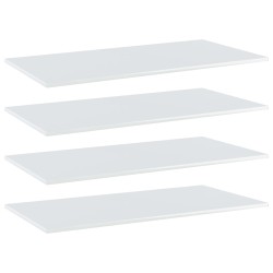 Ripiani per Libreria 4 pz Bianco Lucido 80x30x1,5cm Multistrato