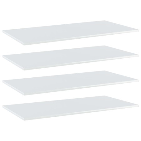 Ripiani per Libreria 4 pz Bianco Lucido 80x30x1,5cm Multistrato