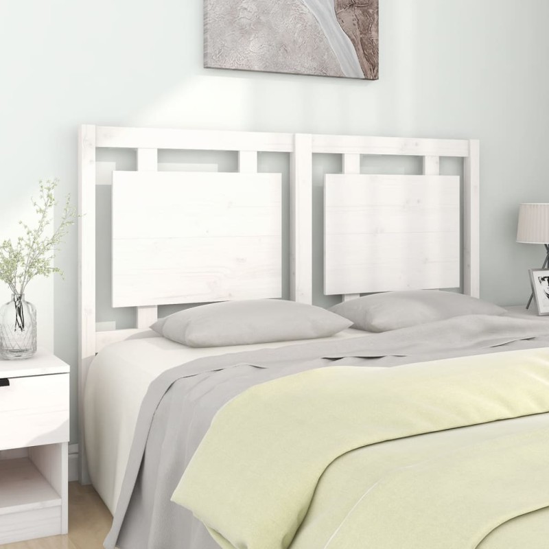 Testiera per Letto Bianca 140,5x4x100 cm Legno Massello di Pino Testiera per Letto Bianca 140,5x4x100 cm Legno Massello di Pino