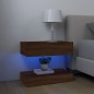 Mobile Porta TV con Luci LED Rovere Marrone 60x35 cm