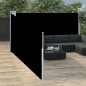 Tenda da Sole Laterale Retrattile Nera 140x1000 cm Tenda da Sole Laterale Retrattile Nera 140x1000 cm