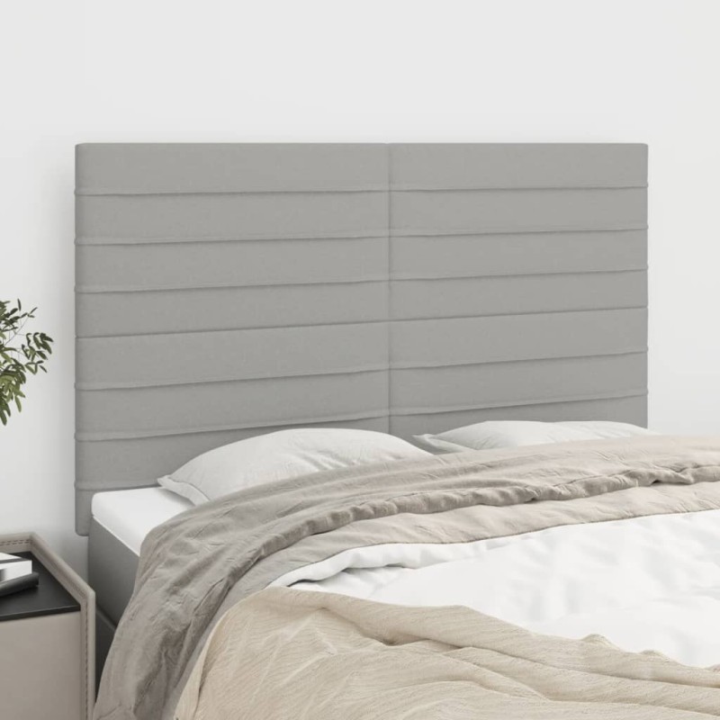 Testiere 4 pz Grigio Chiaro 72x5x78/88 cm in Tessuto Testiere 4 pz Grigio Chiaro 72x5x78/88 cm in Tessuto