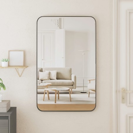 Specchio da Parete Nero 50x80 cm Rettangolare