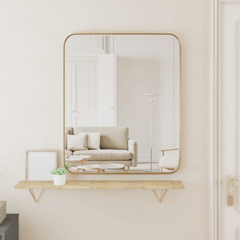Specchio da Parete Dorato 50x60 cm Rettangolare