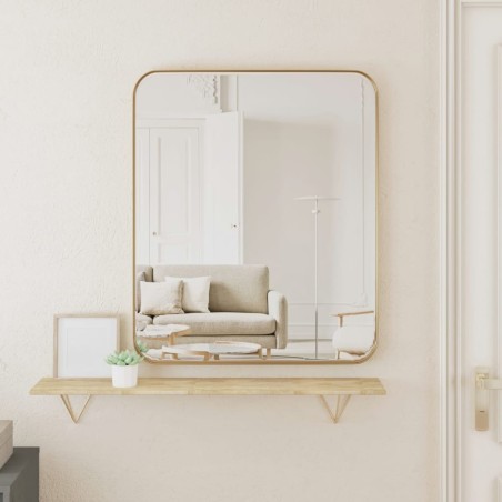 Specchio da Parete Dorato 50x60 cm Rettangolare