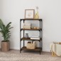 Libreria rovere marrone 60x33x100cm Legno Multistrato e Acciaio Libreria rovere marrone 60x33x100cm Legno Multistrato e Acciaio