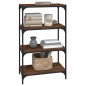 Libreria rovere marrone 60x33x100cm Legno Multistrato e Acciaio Libreria rovere marrone 60x33x100cm Legno Multistrato e Acciaio