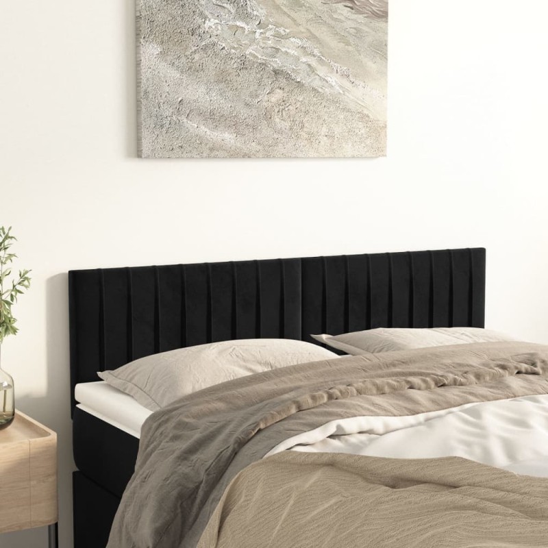 Testiere 2 pz Nere 72x5x78/88 cm in Velluto Testiere 2 pz Nere 72x5x78/88 cm in Velluto