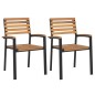 Sedie Giardino Impilabili 2 pz Legno Massello Acacia e Metallo Sedie Giardino Impilabili 2 pz Legno Massello Acacia e Metallo