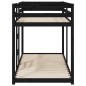 Letto a Castello Nero 80x200 cm in Legno Massello di Pino Letto a Castello Nero 80x200 cm in Legno Massello di Pino